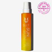 Sun Hair and Body Fragrance Mist 100ml on white background with pink 2024 New Beauty Award Winner The Beauty Authority badge.