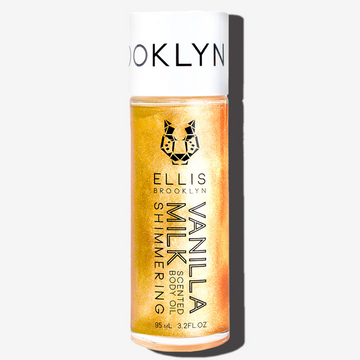 Vanilla Milk 95ml Shimmering Scented Body Oil on white background. | english_image