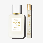 Vanilla Salt 50ml Eau De Parfum and Vanilla Salt 10ml Eau De Parfum Travel Spray on white background. | english_image